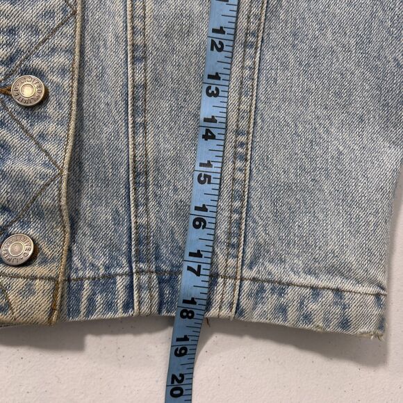 Vtg Limited Jeans Denim Vest Womens Small Velvet Collar Y2K 90s - Picture 8 of 8